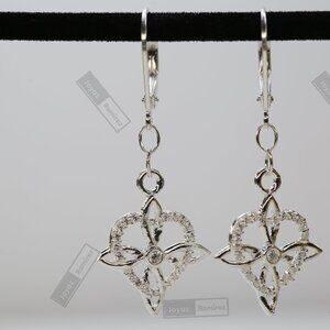 Mystic Knot & Heart Earrings in .925 Sterling Silver • Symbolic Feminine Design.